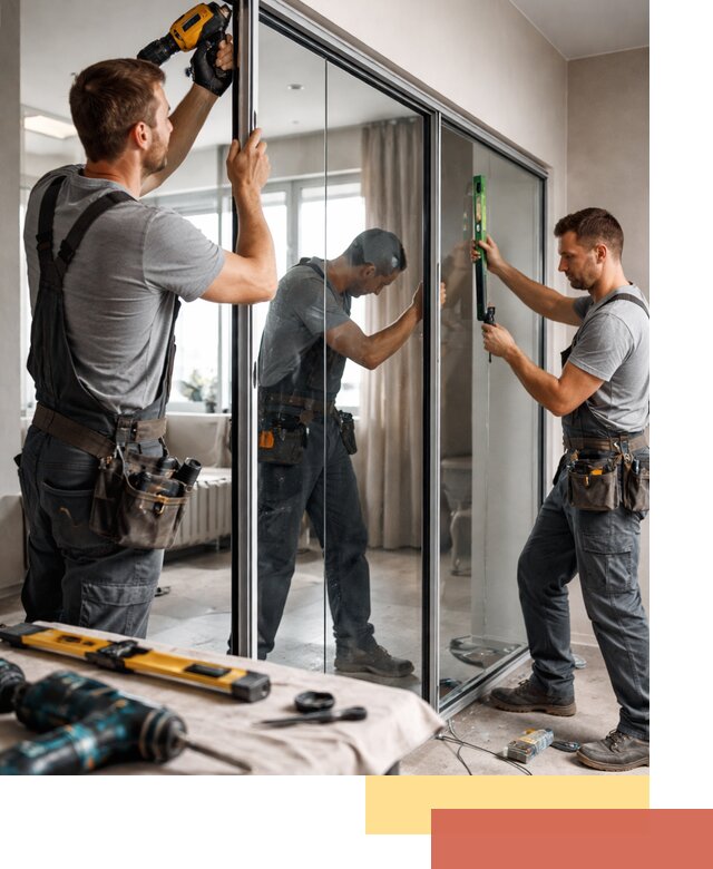 Каркасные стеклянные перегородки под ключ в донском