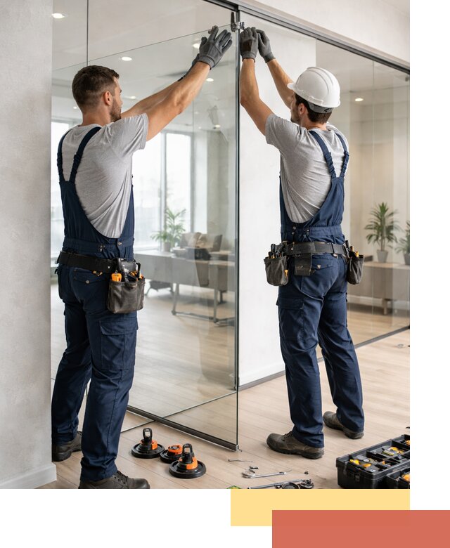 Безрамные стеклянные перегородки под ключ в донском