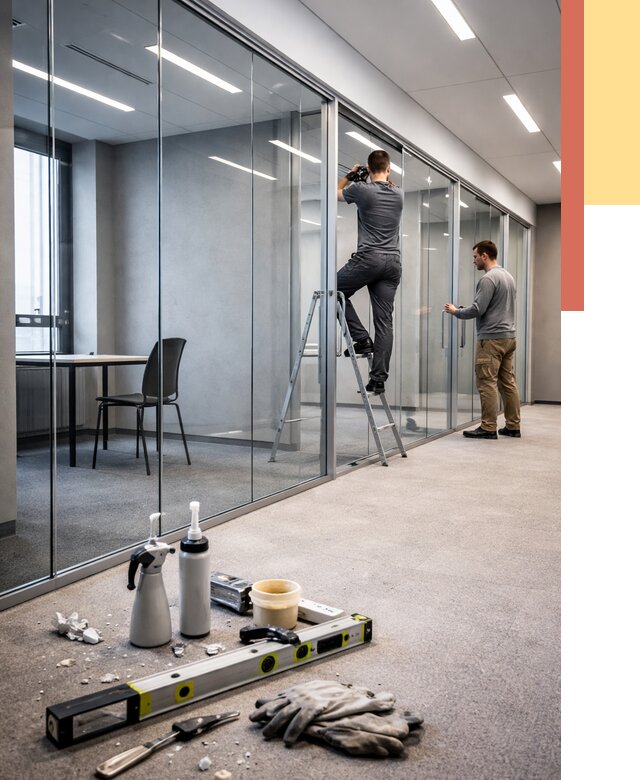 Стеклянные офисные перегородки в донском от 8612 руб. — монтаж и установка | ОТДЕЛОЧНИК-Днс