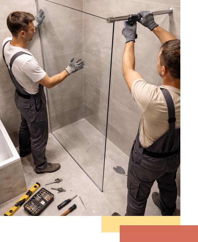 Стеклянные перегородки для душа в донском — изготовление и монтаж