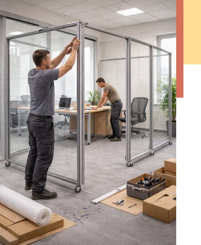 Мобильные офисные перегородки в донском от 12665 руб. — установка под ключ | ОТДЕЛОЧНИК-Днс