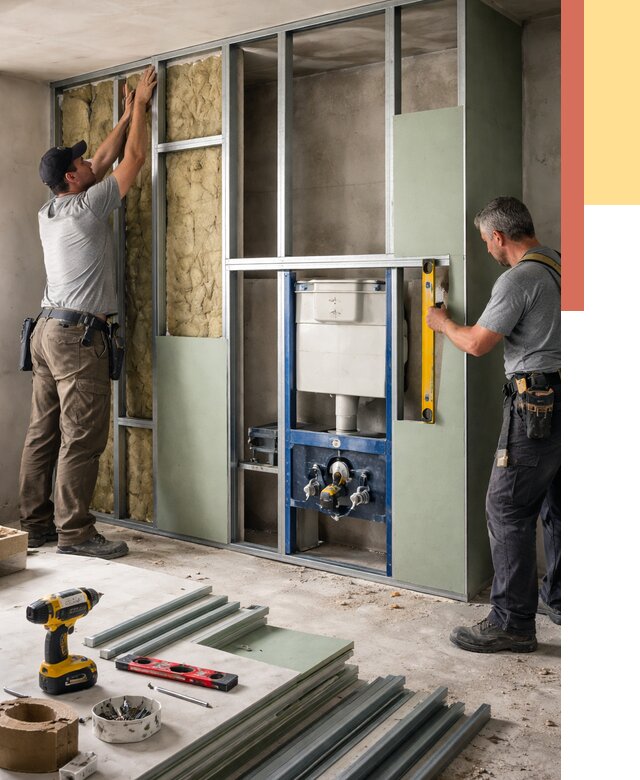 Установка сантехнических перегородок в донском от 8612 руб. | ОТДЕЛОЧНИК-Днс