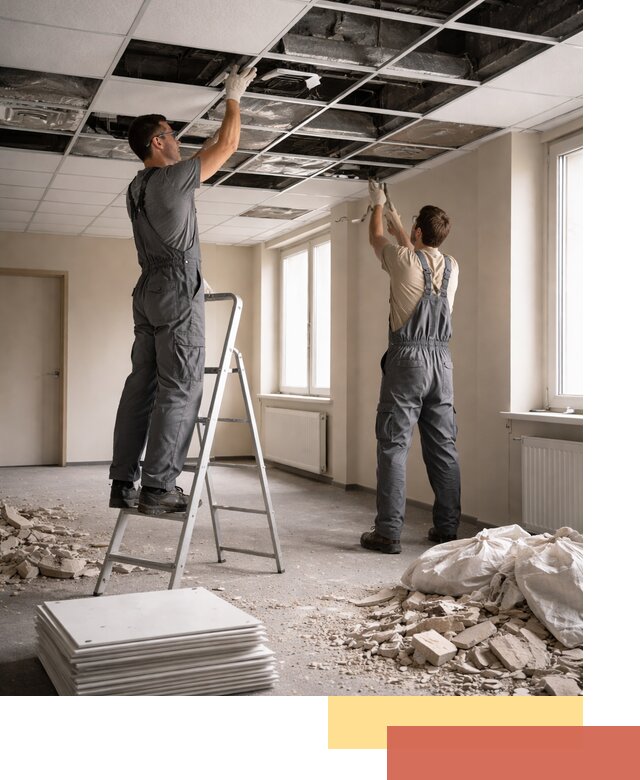 Демонтаж потолков Армстронг профессионально в донском