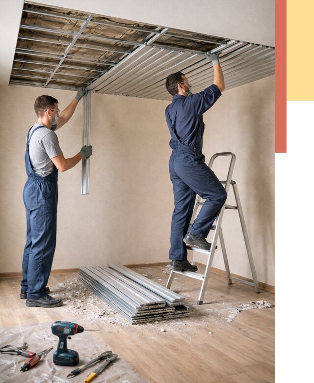 Демонтаж реечного потолка в донском от 4559 руб. быстро и недорого | ОТДЕЛОЧНИК-Днс