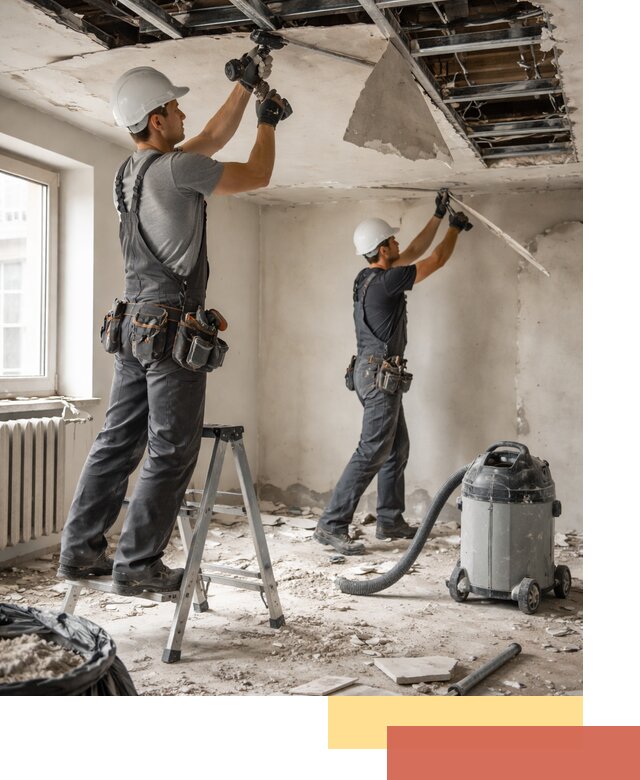 Демонтаж гипсокартонного потолка в донском быстро и аккуратно