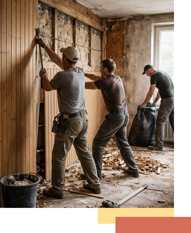 Демонтаж вагонки и вывоз материалов в донском