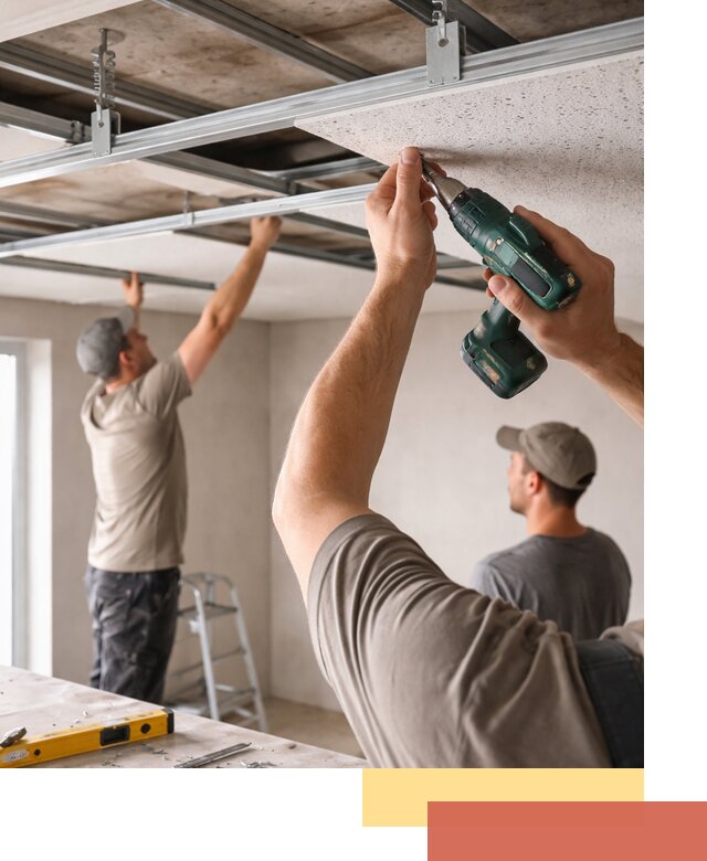 Монтаж акустического потолка в донском под ключ