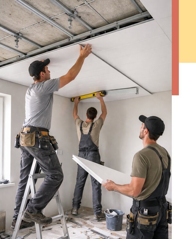 Монтаж потолка из ПВХ панелей в донском от 3546 руб./м2 — быстро и недорого | ОТДЕЛОЧНИК-Днс