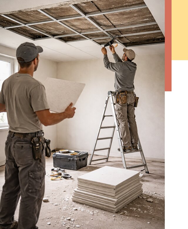 Замена плит подвесного потолка в донском от 1773 руб. быстро и недорого | ОТДЕЛОЧНИК-Днс