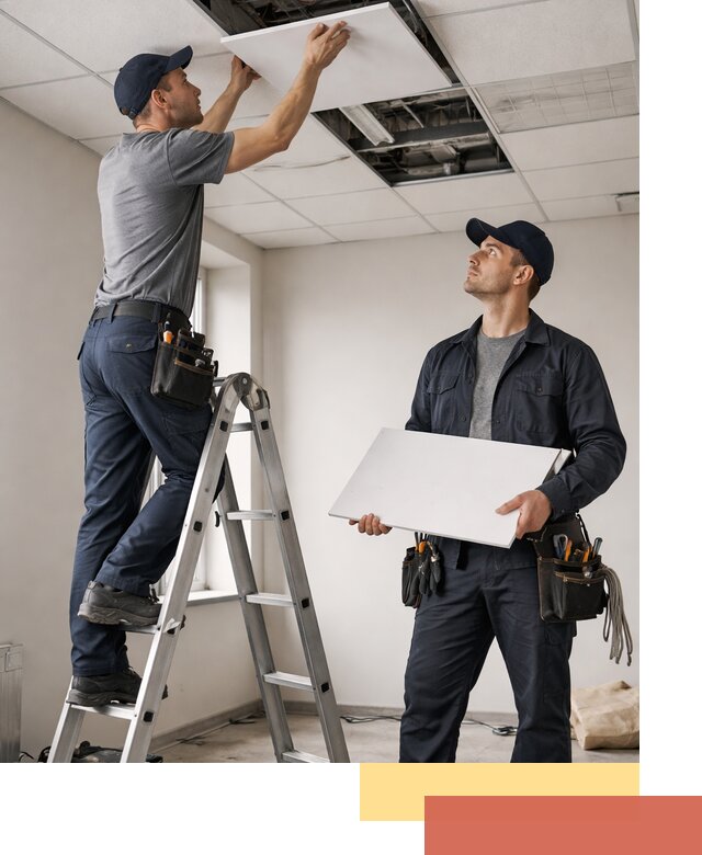 Обслуживание подвесного потолка в донском — ремонт и чистка