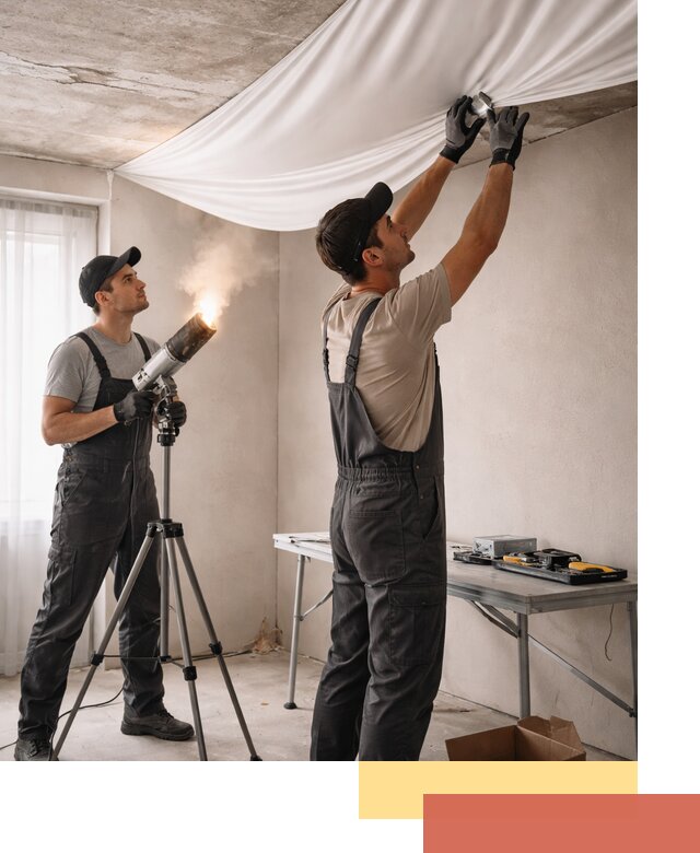 Установка натяжного потолка под ключ в донском