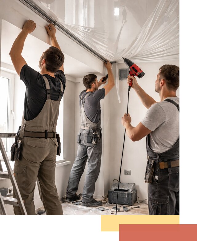 Монтаж глянцевого натяжного потолка в донском быстро и качественно