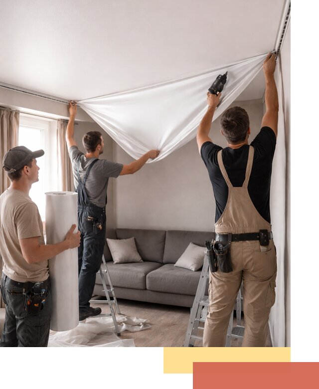 Монтаж сатинового натяжного потолка в донском качественно и быстро