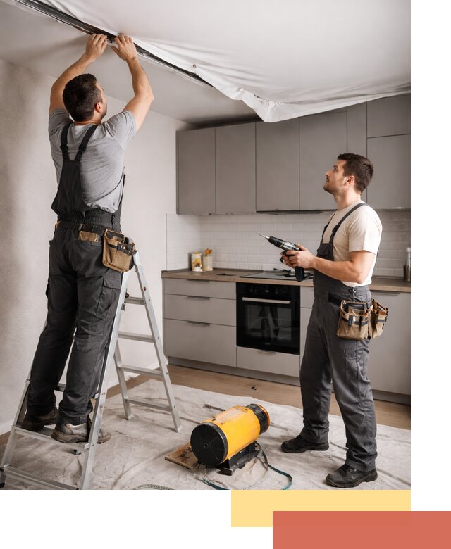 Монтаж натяжного потолка на кухне в донском