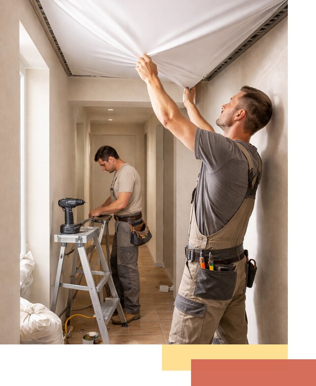 Монтаж натяжного потолка в прихожей в донском