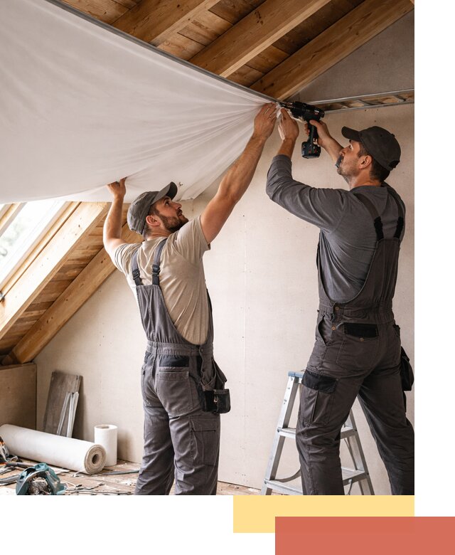 Монтаж натяжного потолка в мансарде в донском