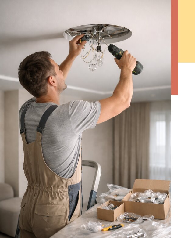 Установка люстры в натяжной потолок в донском от 1216 руб. | Быстро и недорого — ОТДЕЛОЧНИК-Днс