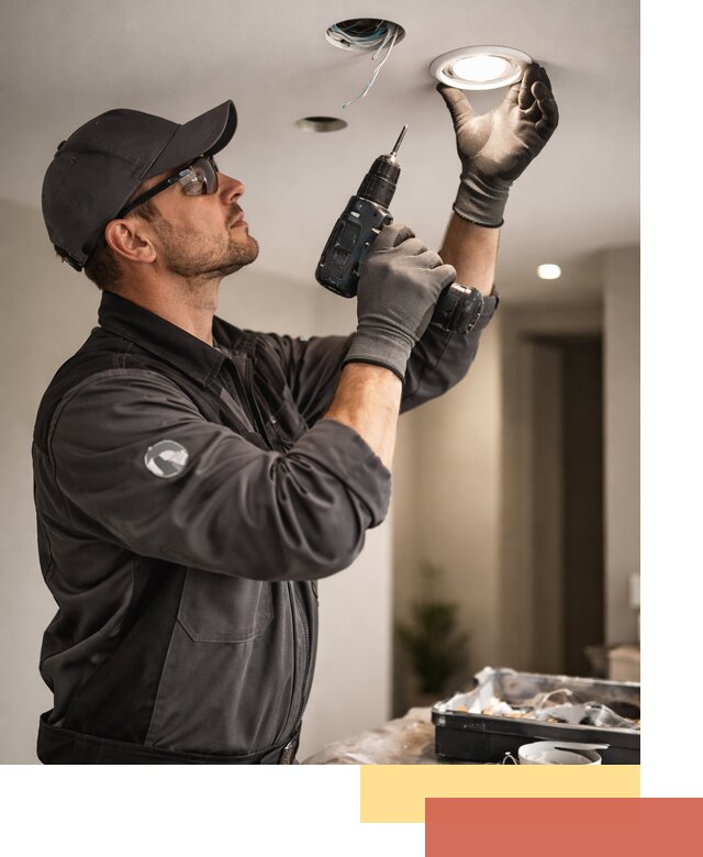 Установка точечных светильников в натяжной потолок в донском