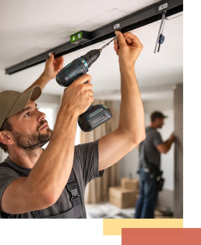 Установка трековых светильников в натяжной потолок в донском