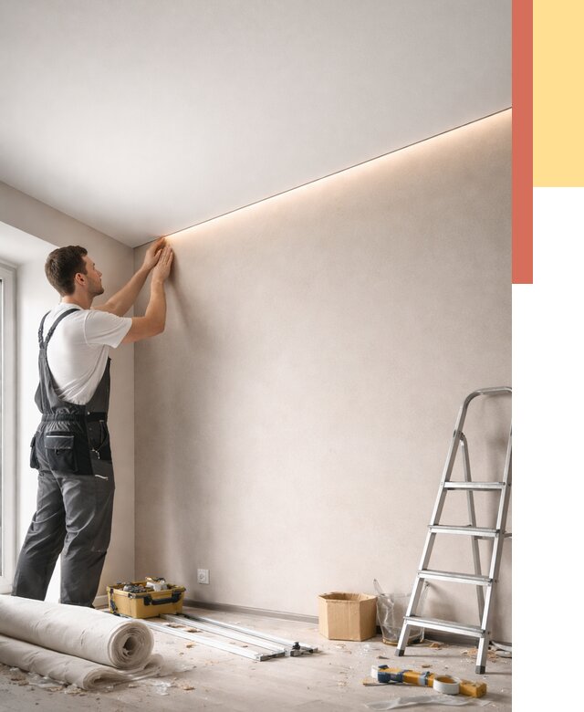 Теневые натяжные потолки в донском от 8308 руб. под ключ | ОТДЕЛОЧНИК-Днс