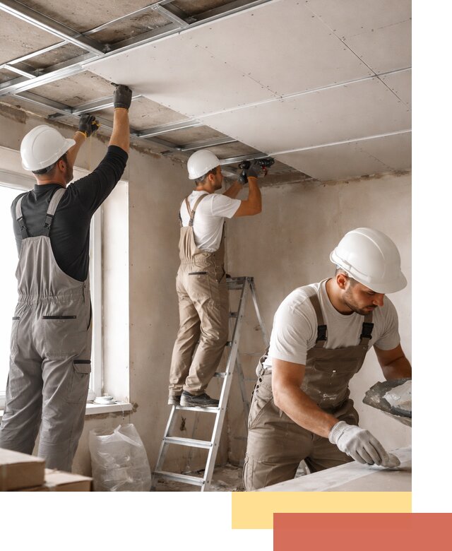 Одноуровневый потолок из гипсокартона в донском — монтаж и отделка