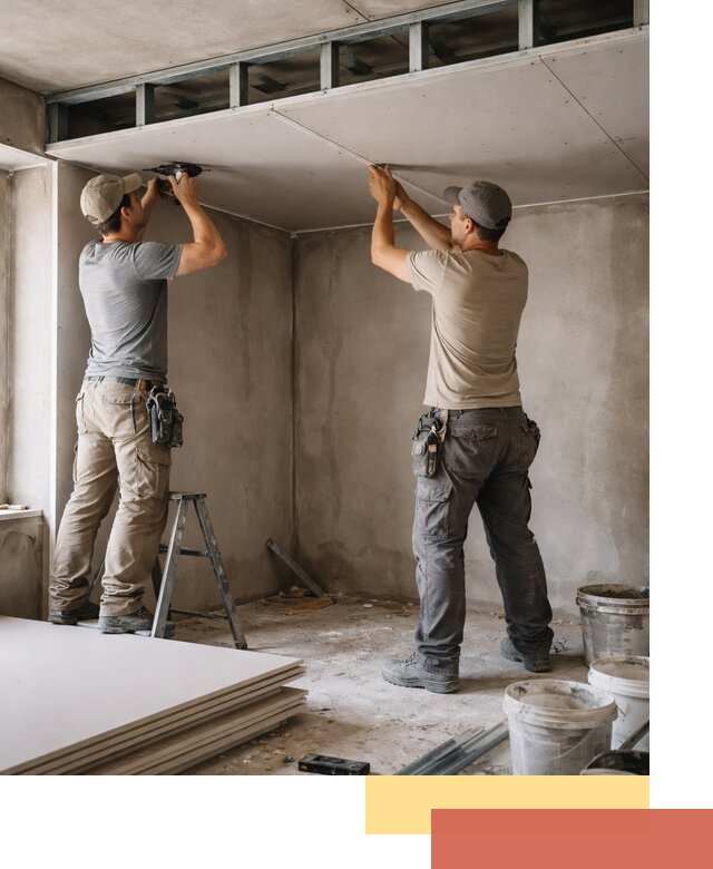 Короб из гипсокартона на потолке под ключ в донском