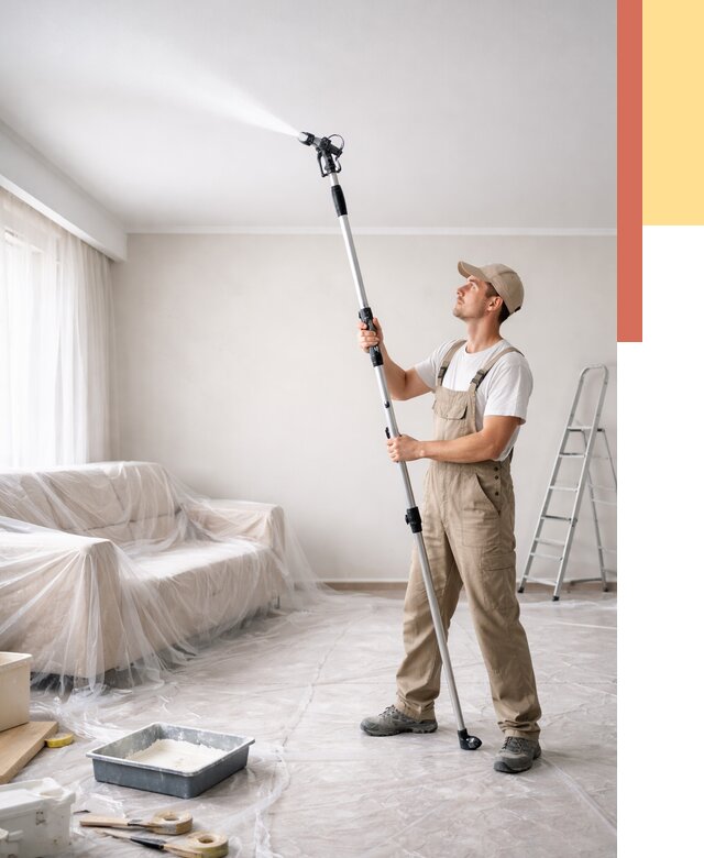 Покраска потолка краскопультом в донском от 4559 руб. быстро и недорого | ОТДЕЛОЧНИК-Днс