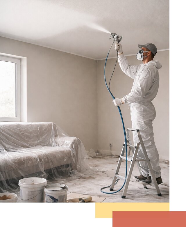 Покраска потолка краскопультом в донском быстро и качественно