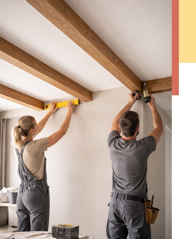 Монтаж декоративных балок на потолок в донском от 4255 руб. — ОТДЕЛОЧНИК-Днс